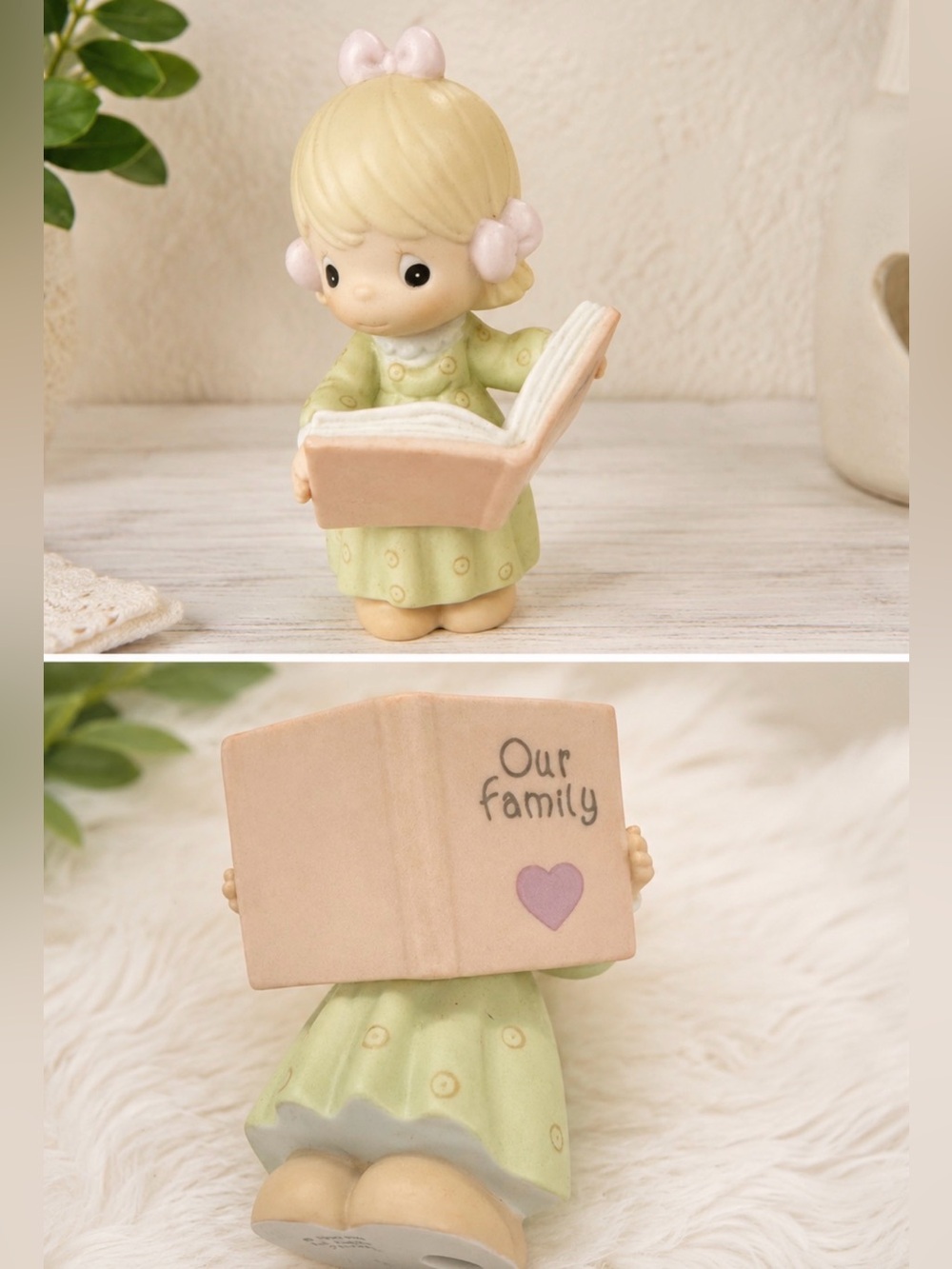 Precious Moments Figurine in Green and Pink